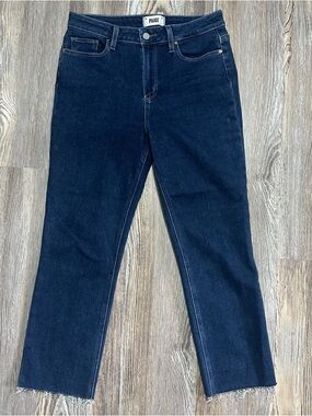 Women’s PAIGE The Cindy Raw-Hem High-Rise Straight-Leg Jeans, size 29